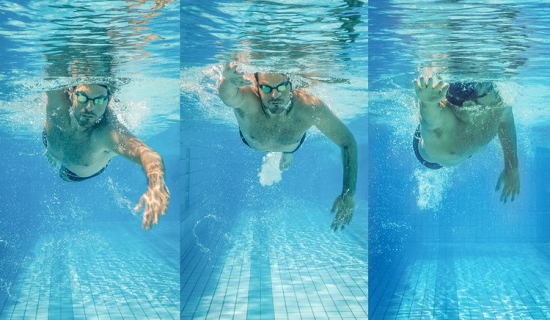Sportif-nage-à-contre-courant